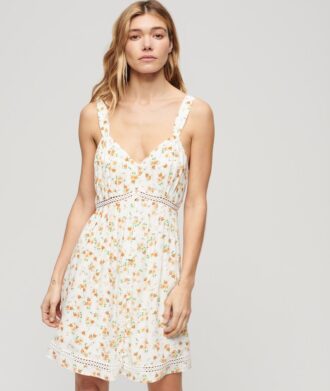 Lace Trim V-Neck Cami Dress