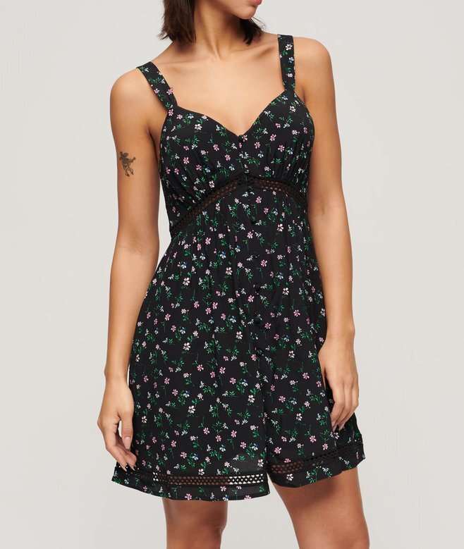 Lace Trim V-Neck Cami Dress Lace Trim V-Neck Cami Dress