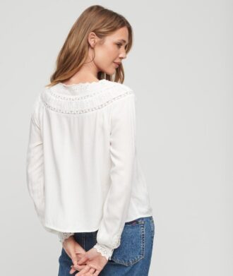 Lace Trim Woven Top