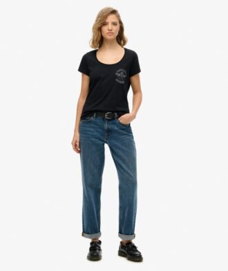 Lo-Fi Biker Scoop Neck T-Shirt
