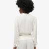 Long Sleeve Lace Trim Smocked Blouse Long Sleeve Lace Trim Smocked Blouse