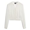 Long Sleeve Lace Trim Smocked Blouse Long Sleeve Lace Trim Smocked Blouse