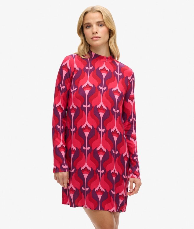 Long Sleeve Printed Mini Dress Long Sleeve Printed Mini Dress