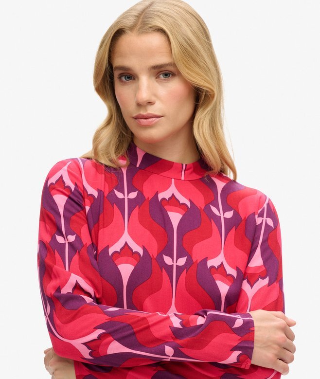 Long Sleeve Printed Mini Dress Long Sleeve Printed Mini Dress