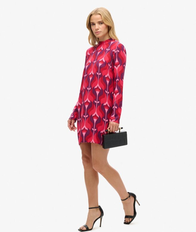 Long Sleeve Printed Mini Dress Long Sleeve Printed Mini Dress