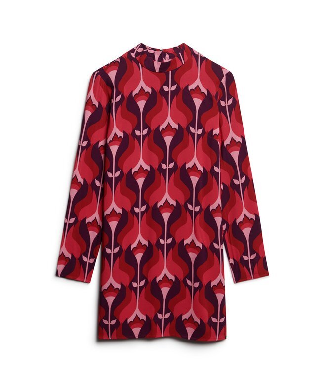Long Sleeve Printed Mini Dress Long Sleeve Printed Mini Dress