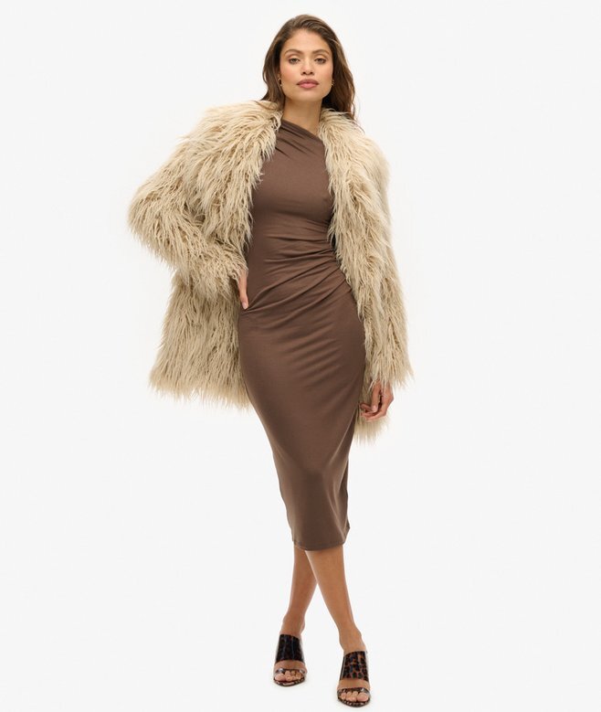 Long Sleeve Ruched Midi Dress Long Sleeve Ruched Midi Dress