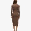 Long Sleeve Ruched Midi Dress Long Sleeve Ruched Midi Dress