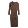 Long Sleeve Ruched Midi Dress Long Sleeve Ruched Midi Dress