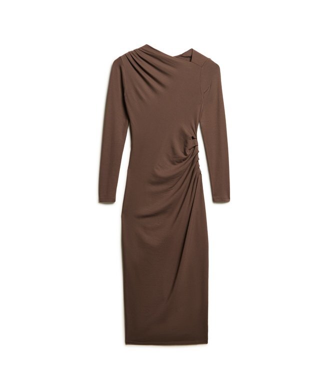 Long Sleeve Ruched Midi Dress Long Sleeve Ruched Midi Dress