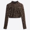 Long Sleeve Sequin Crop Top