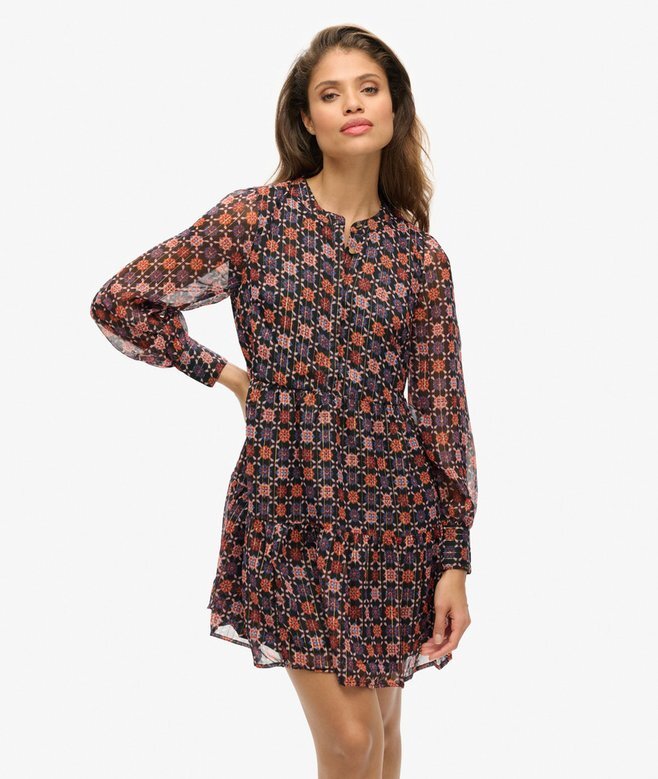 Long Sleeve Tiered Mini Dress Long Sleeve Tiered Mini Dress