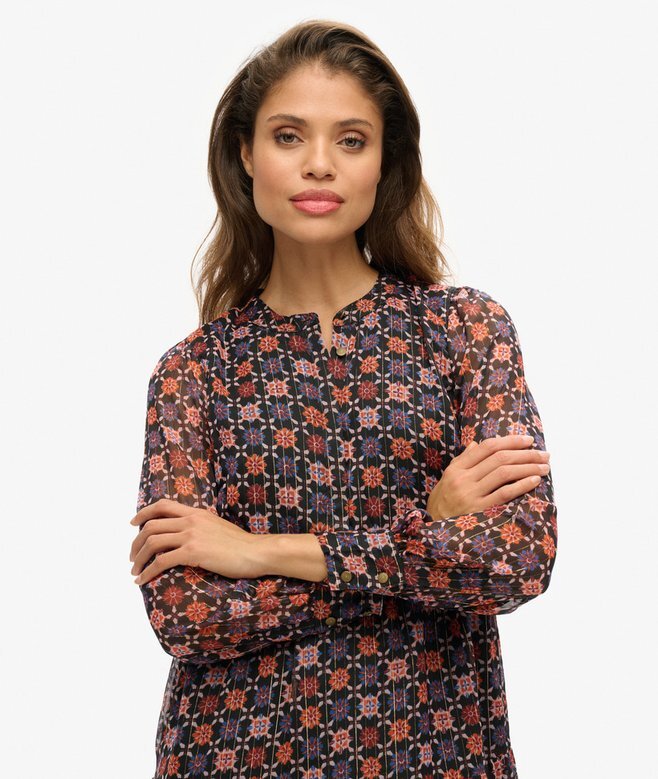 Long Sleeve Tiered Mini Dress Long Sleeve Tiered Mini Dress