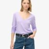 Long Sleeve V Neck Jersey Top