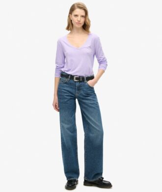 Long Sleeve V Neck Jersey Top