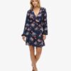 Long Sleeve V Neck Mini Wrap Dress Long Sleeve V Neck Mini Wrap Dress