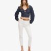 Long Sleeve Woven Crop Top