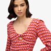 Long Sleeve Woven Crop Top