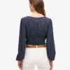 Long Sleeve Woven Crop Top
