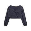 Long Sleeve Woven Crop Top