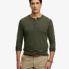 Long Sleeved Jersey Henley Top