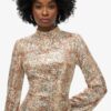 Long-Sleeved Printed Sequin Mini Dress Long-Sleeved Printed Sequin Mini Dress