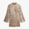 Long-Sleeved Printed Sequin Mini Dress Long-Sleeved Printed Sequin Mini Dress