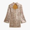 Long-Sleeved Printed Sequin Mini Dress Long-Sleeved Printed Sequin Mini Dress