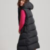 Longline Hooded Padded Gilet