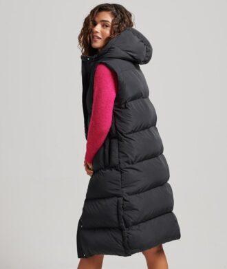 Longline Hooded Padded Gilet