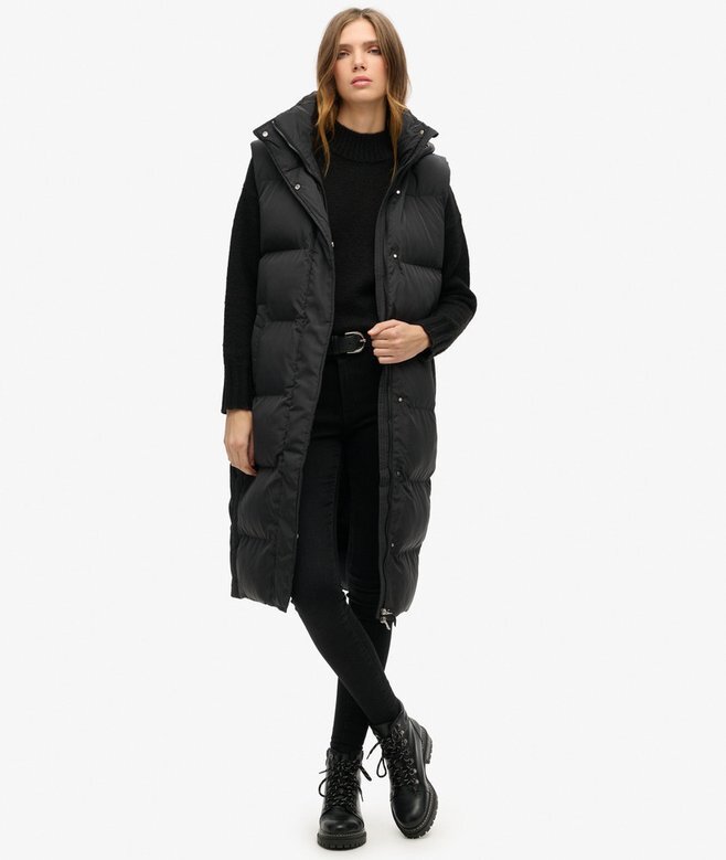 Longline Hooded Puffer Gilet Longline Hooded Puffer Gilet