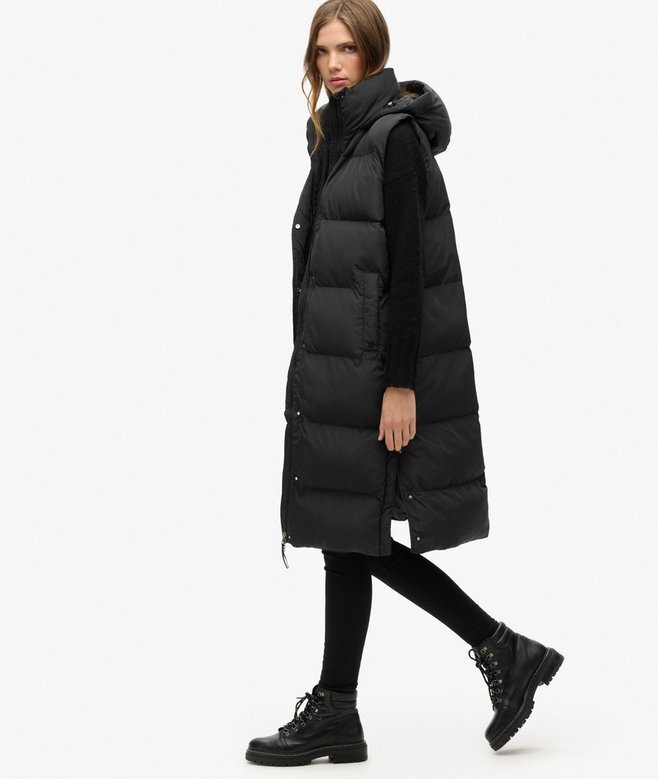 Longline Hooded Puffer Gilet Longline Hooded Puffer Gilet