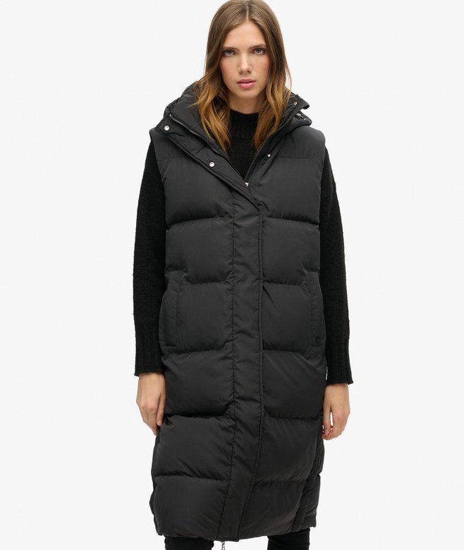 Longline Hooded Puffer Gilet Longline Hooded Puffer Gilet