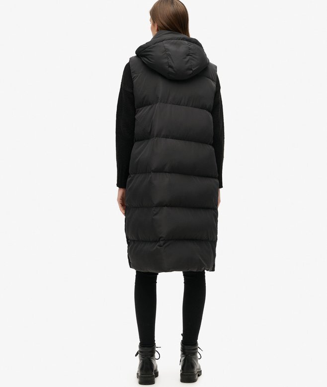 Longline Hooded Puffer Gilet Longline Hooded Puffer Gilet