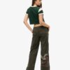 Low Rise Embroidered Cargo Pants