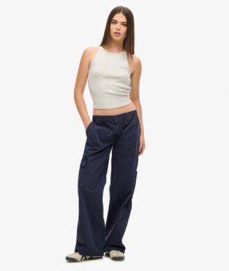 Low Rise Embroidered Cargo Pants