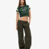 Low Rise Embroidered Cargo Pants
