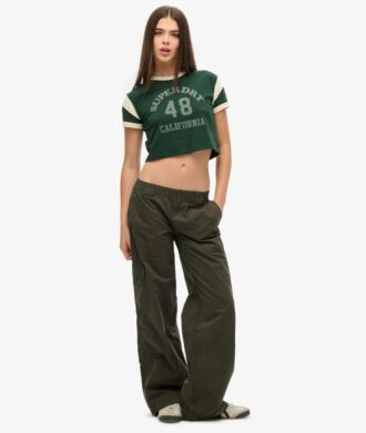 Low Rise Embroidered Cargo Pants