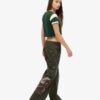 Low Rise Embroidered Cargo Pants