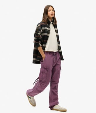 Low Rise Parachute Cargo Pants