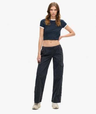 Low Rise Wide Leg Cargo Pants