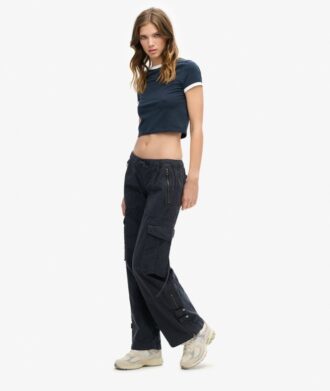 Low Rise Wide Leg Cargo Pants