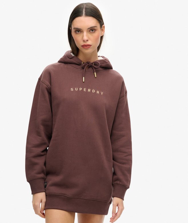 Luxe Metallic Logo Hoodie Dress Luxe Metallic Logo Hoodie Dress