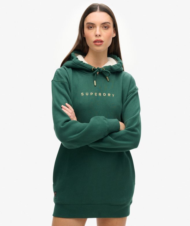 Luxe Metallic Logo Hoodie Dress Luxe Metallic Logo Hoodie Dress