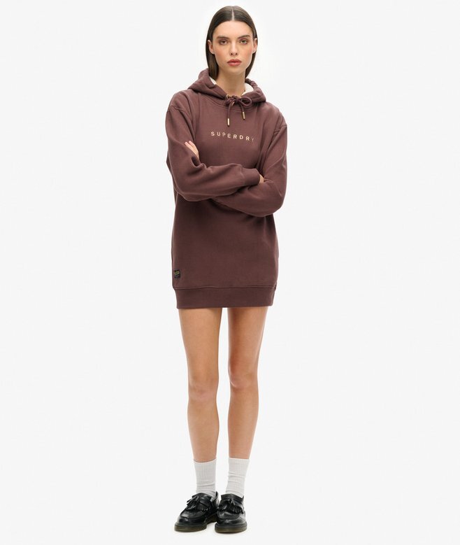 Luxe Metallic Logo Hoodie Dress Luxe Metallic Logo Hoodie Dress