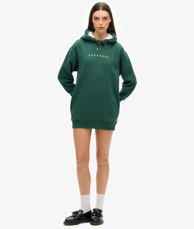Luxe Metallic Logo Hoodie Dress Luxe Metallic Logo Hoodie Dress