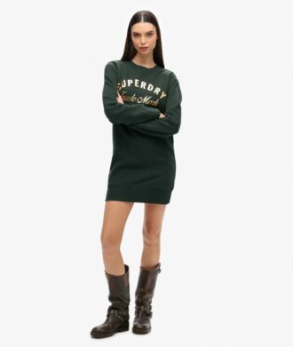 Luxe Metallic Logo Jersey Dress