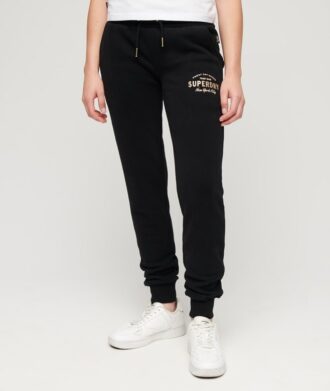Luxe Metallic Logo Slim Joggers