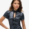 Mandarin Sequin Midi Dress