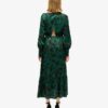 Maxi Cowl Neck Jacquard Dress